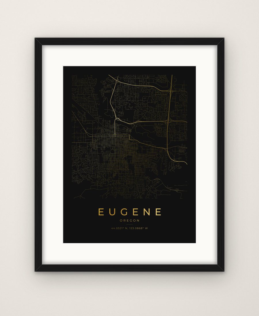 Eugene, Oregon map print